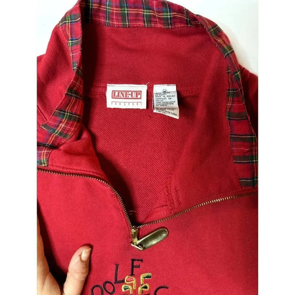 Vintage Line Up Golf Christmas Theme 1/4 Zip Pullover Size Medium - Picture 2 of 7